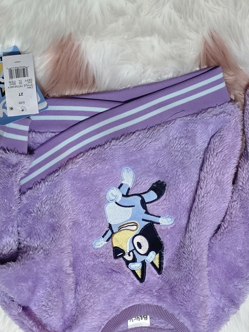 Lucy Lavender Plush Pullover Sweatshirt with Embroidered Character - Kids - Picture 3 of 6